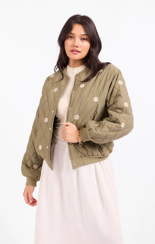 Painted Wish Quilted Bomber Jacket
