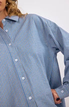 MICROSTRIPE BACKTIE OVERSIZED BUTTON DOWN