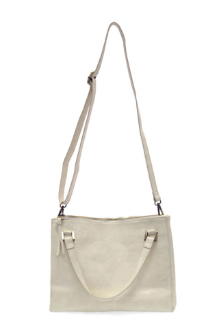 Ivory Shawna Triple Zip Satchel Crossbody