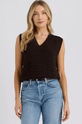 Shea V-Neck Sweater Vest in Carob