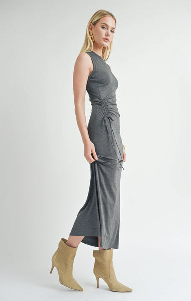 Time Alone Side Ruched Maxi Dress