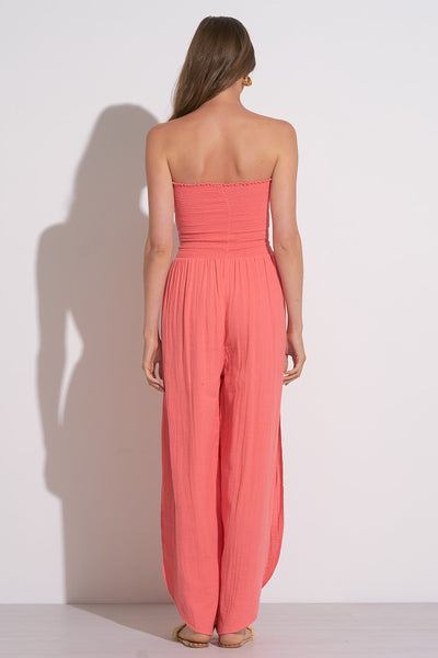 Rhianna Resort Strapless Romper- Coral