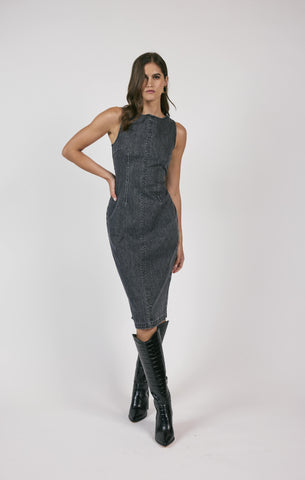 Sage The Label- Transformative Denim Midi Dress