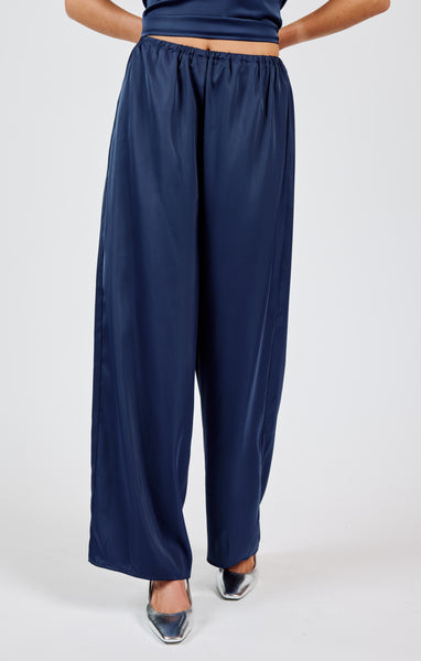 Sadie & Sage- Late Night Satin Elastic Pant