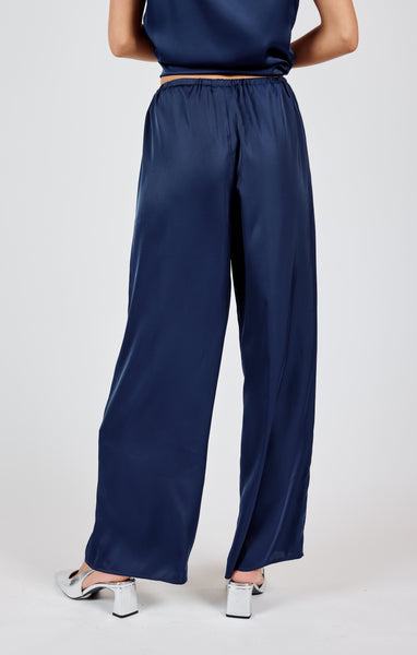 Sadie & Sage- Late Night Satin Elastic Pant