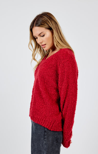 Sadie & Sage- Lime Light V- Neck Sweater