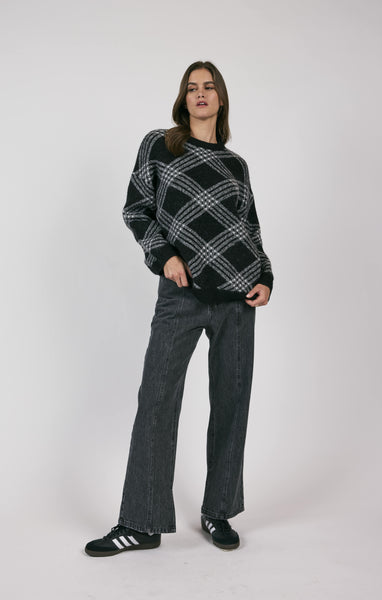 Sage The Label- Brooke Plaid Print Sweater