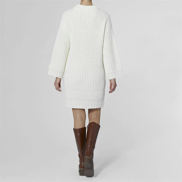 Monica Long Chunky Sweater Dress - Cream