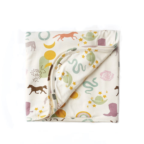 Emerson and Friends - Wild and Free Western Bamboo Baby Blanket Baby Gift Swaddle