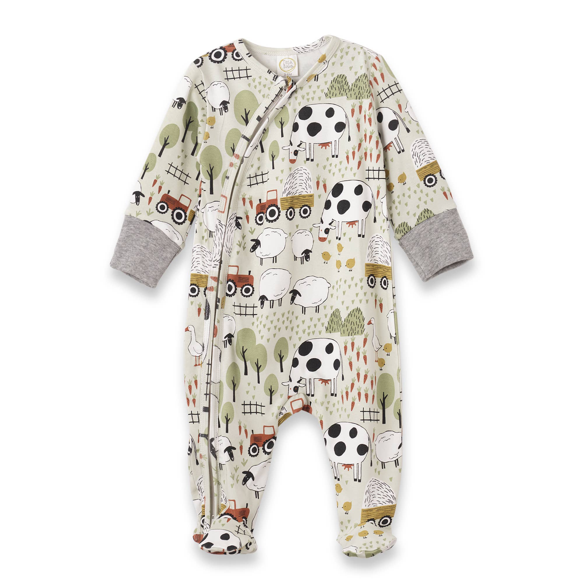 Tesa Babe - Farmyard Baby Boys Zipper Romper