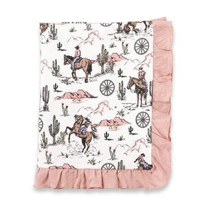 On The Range Baby Girls Western Stroller Blanket