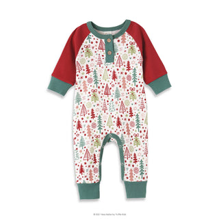 Tesa Babe - Cozy Christmas Henley Romper - Bamboo Cotton
