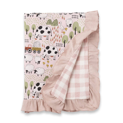 Tesa Babe - Farmyard Baby Girls Stroller Blanket