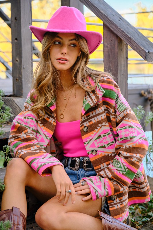 Lainey Jacquard Western Shirt Jacket