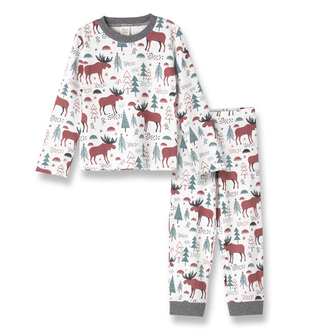 Tesa Babe - Moose Tracks Kids Christmas Bamboo Pajama Set