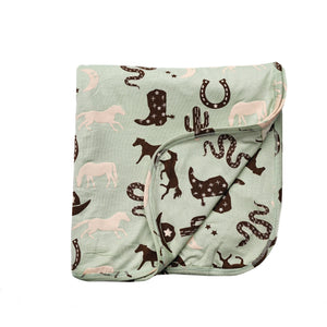 Emerson and Friends - Giddyup Western Bamboo Baby Blanket Baby Gift Swaddle