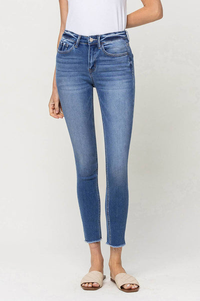 VERVET by FLYING MONKEY - Mid Rise Raw Hem Skinny