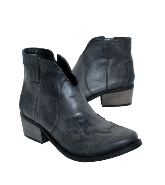 Very Volatile- Drexel Leather Bootie- Black