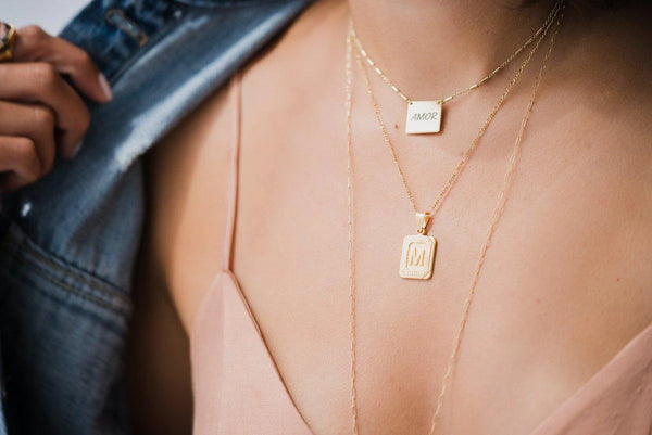 Bracha- Initial Card Necklace