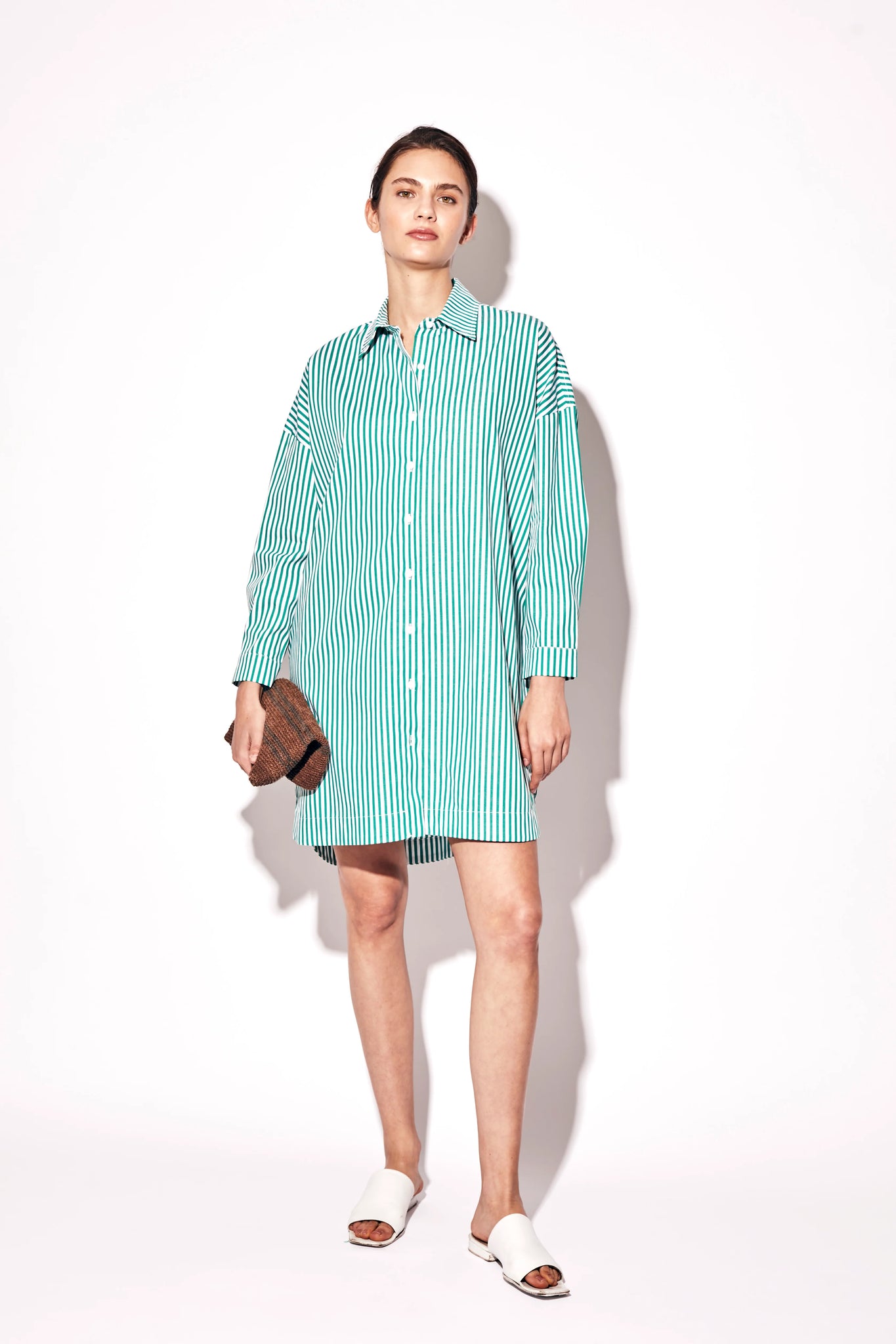 Deluc- Solar Dress- Green Stripe