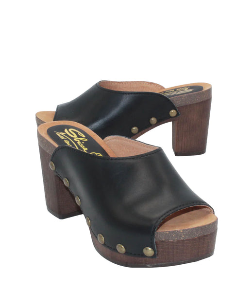 Sbicca- Montrose Leather Clog Mule- Black