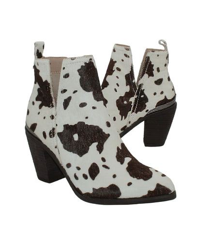 Very Volatile- Mumba Boot- Black/White Cow