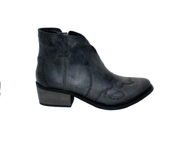 Very Volatile- Drexel Leather Bootie- Black