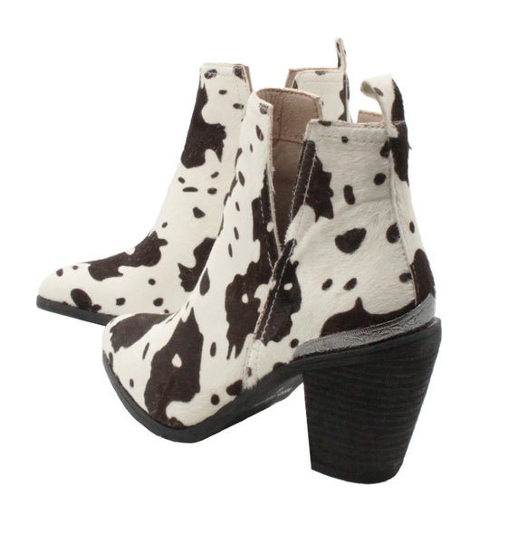 Very Volatile- Mumba Boot- Black/White Cow