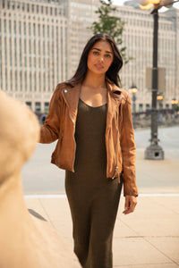 Mauritius- Karyn Leather Jacket- Caramel