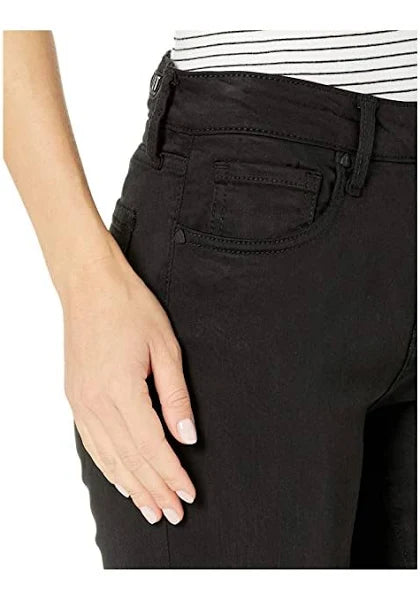 Kut From The Kloth- Amy Mid-rise Crop Straight Leg- Roll Up Fray (Black)